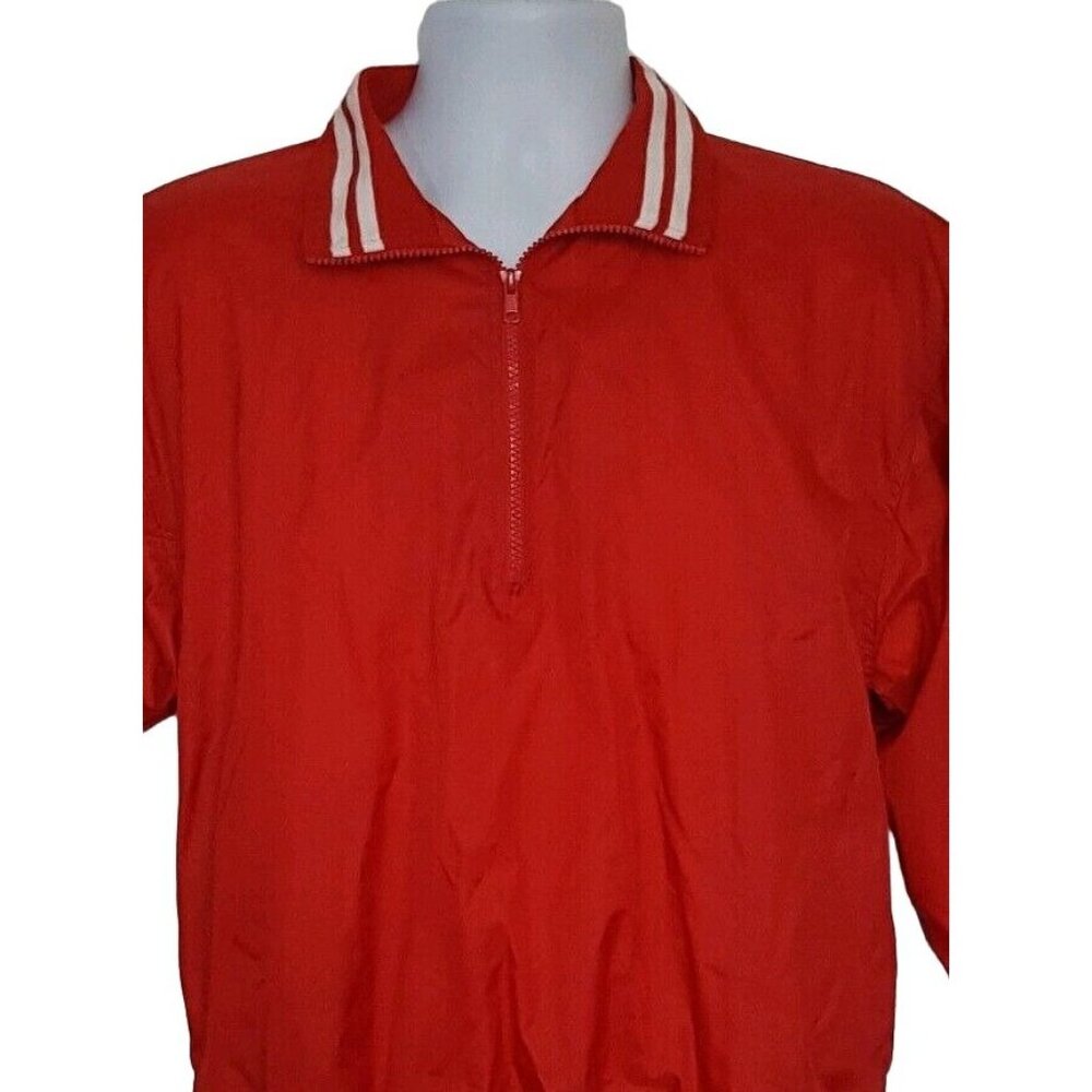 Augusta Sportswear Pullover Windbreaker Mens S Red White Long Sleeve Jacket - Picture 2 of 7